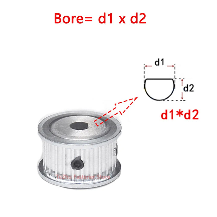 2GT D Hole Timing Pulley 20 22 24 25 26 28 Teeth GT2 Synchronous