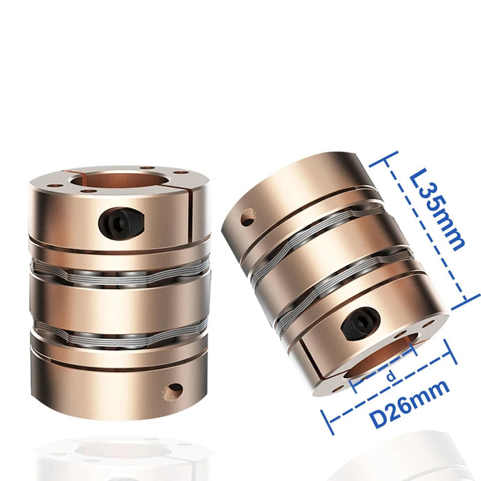 D26L35 Elastic Diaphragm Coupling – High Precision Flexible Shaft Coupler (4-12mm, 8 Screws)