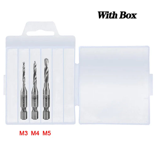 Juego de brocas para grifo, vástago hexagonal, rosca de tornillo HSS chapada en titanio, 1/6 Uds. 