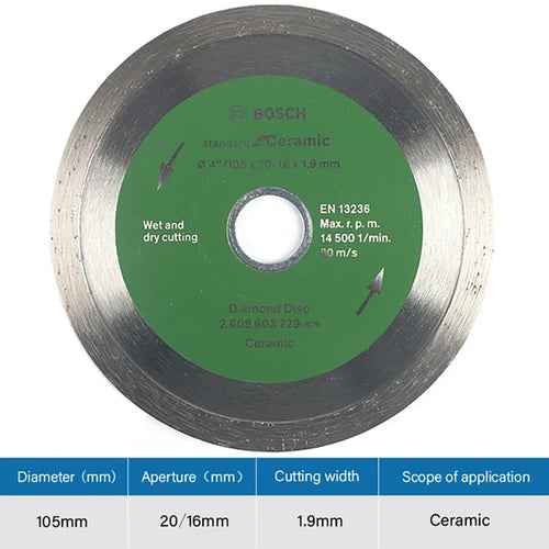 Bosch Diamond Cutting Disc 105mm – For Marble, Concrete, Brick, and Stone