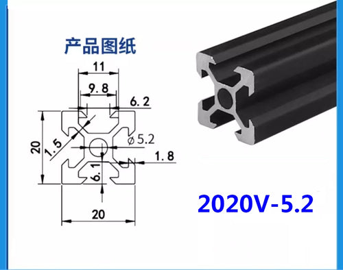 Black V-Slot Modular Aluminum Profile System – Available in 20x20, 20x40, 20x60, 20x80, 40x40, 40x80, and More