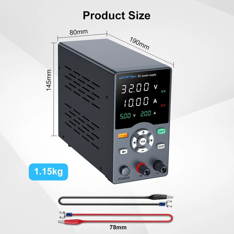 Adjustable DC Bench Power Supply 30V 5A–10A USB Display Lab Voltage Regulator (GA3010H / DPS3010U)