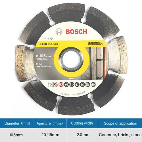 Disco de corte de diamante Bosch 105 mm 1 pieza Hoja de mármol general Hormigón 