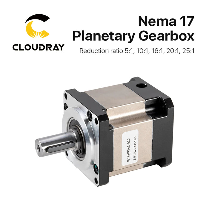 Cloudray Nema 17 Planetary Gearbox - Speed Reducer with Ratios 5:1, 10:1, 16:1, 20:1, 25:1