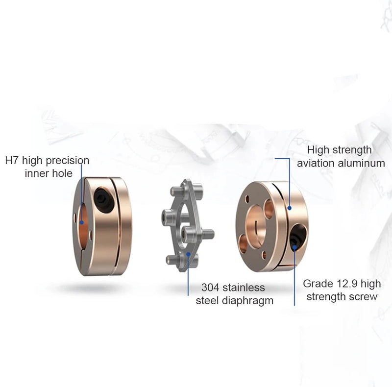 Acoplador de eje CNC D32L28 de aluminio flexible de disco único