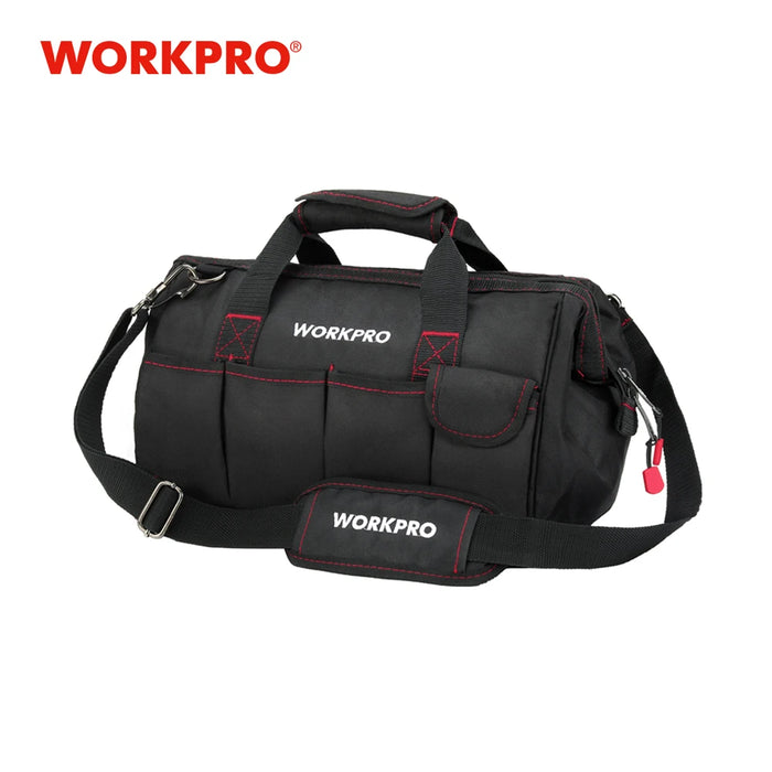 WORKPRO 14-Zoll-Werkzeugtasche mit geschlossener Oberseite, breiter Öffnung und mehreren Taschen