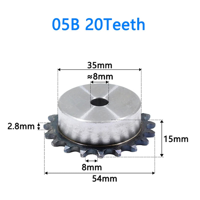 1 Stück 05B 20 Zähne bis 50 Zähne Kettenrad Kettenrad Industrie 45# 
