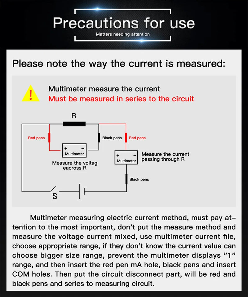 SZ308 Digital Multimeter – AC/DC Voltage & Current Meter, Resistance, Diode, hFE, Square Wave, LCD Backlight