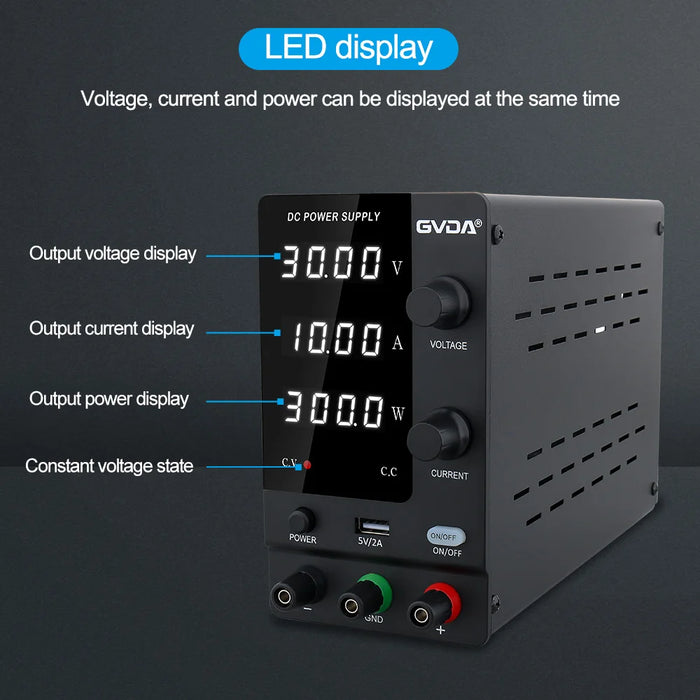 GVDA Adjustable DC Regulated Power Supply - DC 0-30V/60V/120V