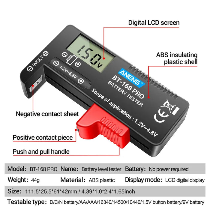 BT-168 PRO Universal Digital Battery Tester