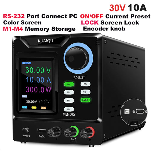 Versatile Programmable DC Power Supply, 200V, 300V, 400V 1A with RS-232 and Automatic Control