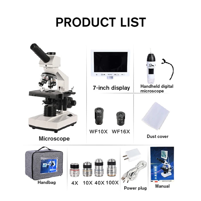 40X-2500X Trinocular Compound Microscope