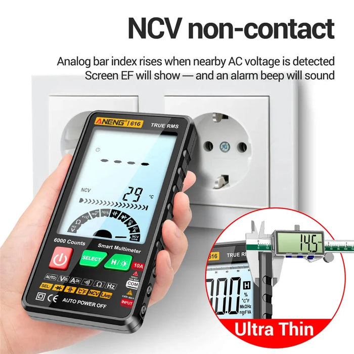 Digital Multimeter - 6000 Counts Ultra-Thin Intelligent AC/DC Multimeter