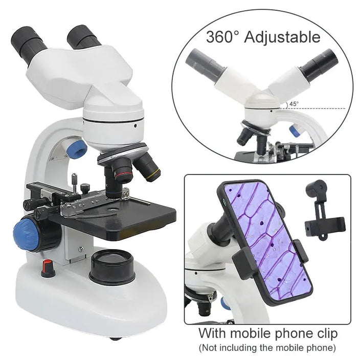 2000X Biological Microscope with Digital Camera and Wide-Field Eyepieces