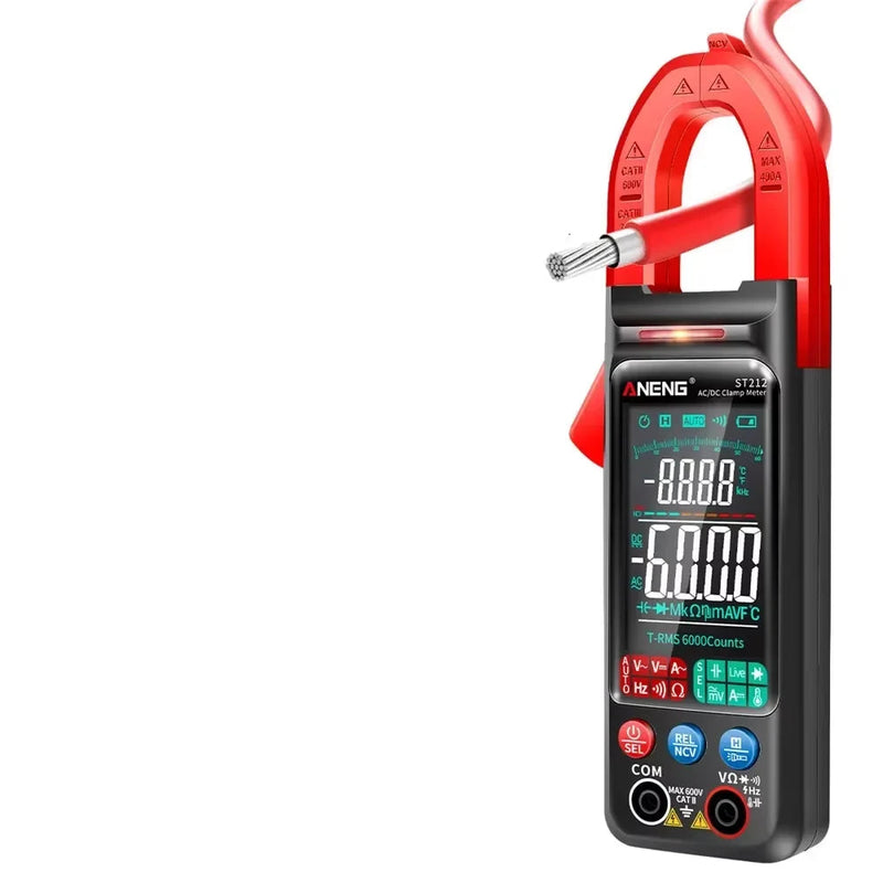 ST212 Digital Clamp Meter – 6000 Counts Auto Range AC/DC Current Clamp (60A/400A), AC/DC Voltage, NCV, Resistance, Capacitance, Frequency