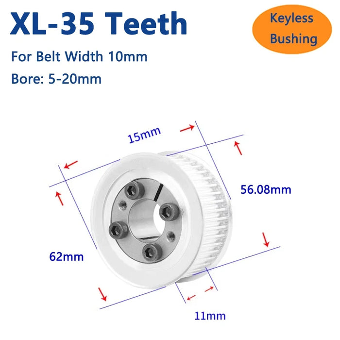 35 Zähne XL-Erweiterungshülse Synchronrad 35T Keyless Bushing 