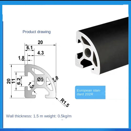 Black Modular Aluminum Profile System – Available in 20x20, 20x20N2, 20x20R, 20x40, 20x60, 30x30, 30x30N2