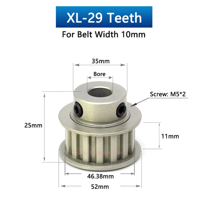 XL Timing Pulley Synchronous Wheel – BF Type, Trapezoidal Tooth, 23-29 Teeth