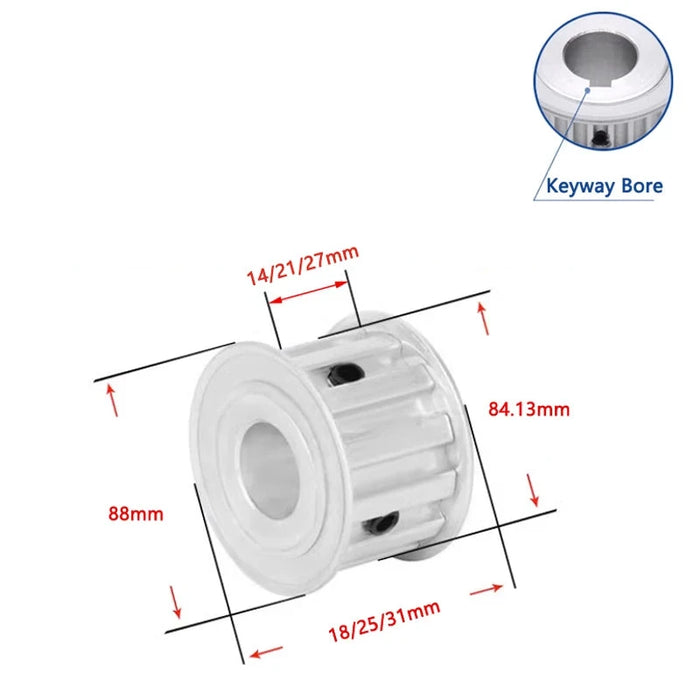 28 Zähne L Zahnriemenscheibe 28T Aluminium Synchronrad für Riemen 