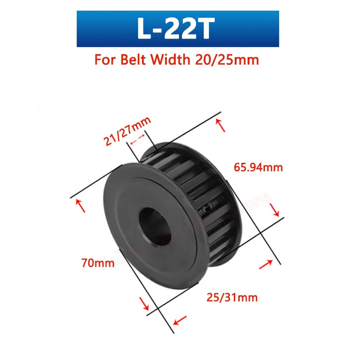 22T, 24T, 25T L Timing Pulley Synchronous Wheel, AF Type, 45# Steel