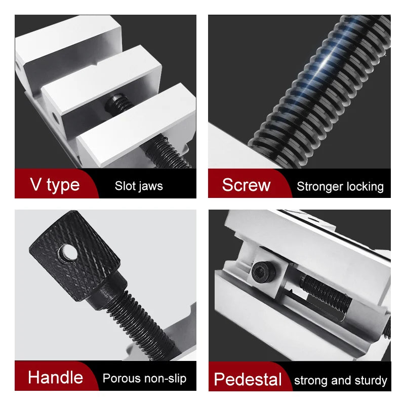 Precision Flat-Nose Vise, High Accuracy 0.005mm, 1/1.3/1.5  Inch