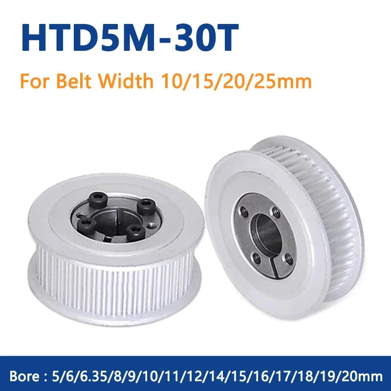 HTD5M Zahnriemenscheibe mit 30 Zähnen, schlüssellose Buchse, Bohrung 5 6 6,35 8 9 
