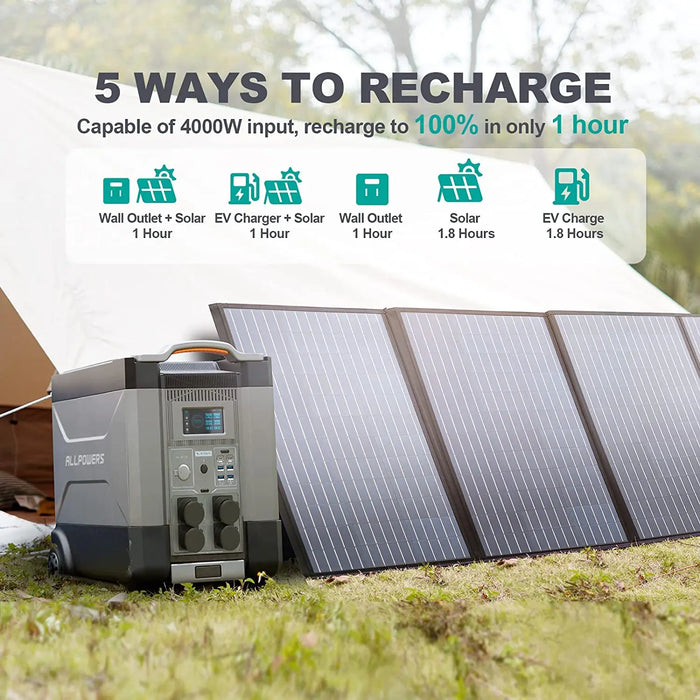 ALLPOWERS Generador Solar R4000 con Panel Solar 400W, 4 X 4000W 