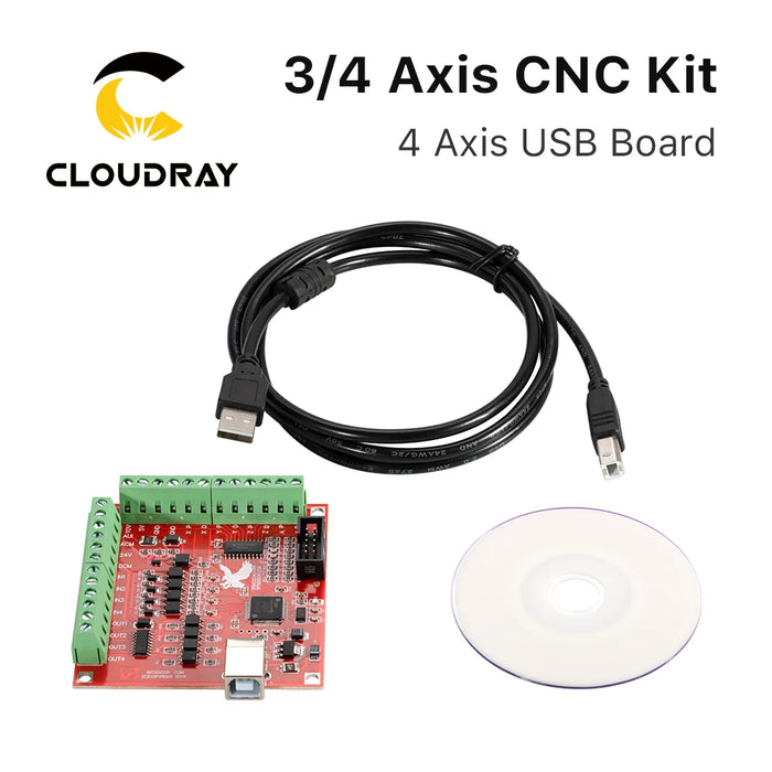 Cloudray 3/4-Achsen-CNC-Kit Nema23 3,0 Nm Schrittmotortreiber USB LPT 