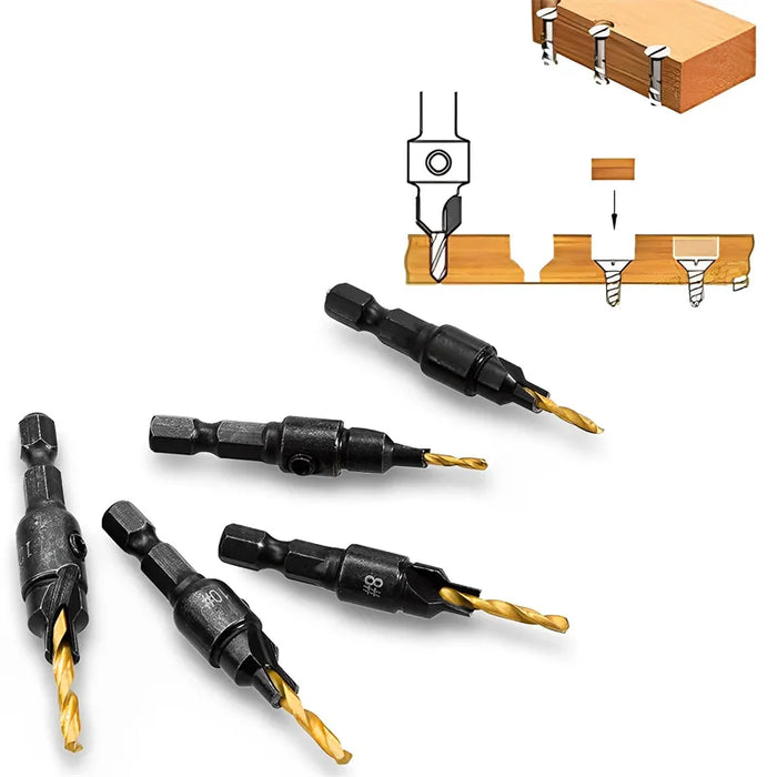 5-Piece Pilot Hole and Countersink Drill Bit Set