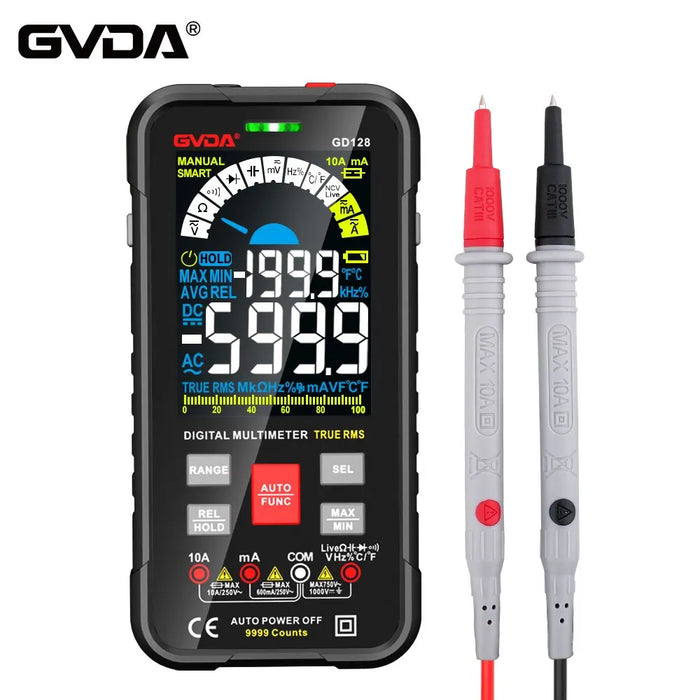 GVDA New 9999 Counts Digital Multimeter Smart Auto Range 1000V 10A