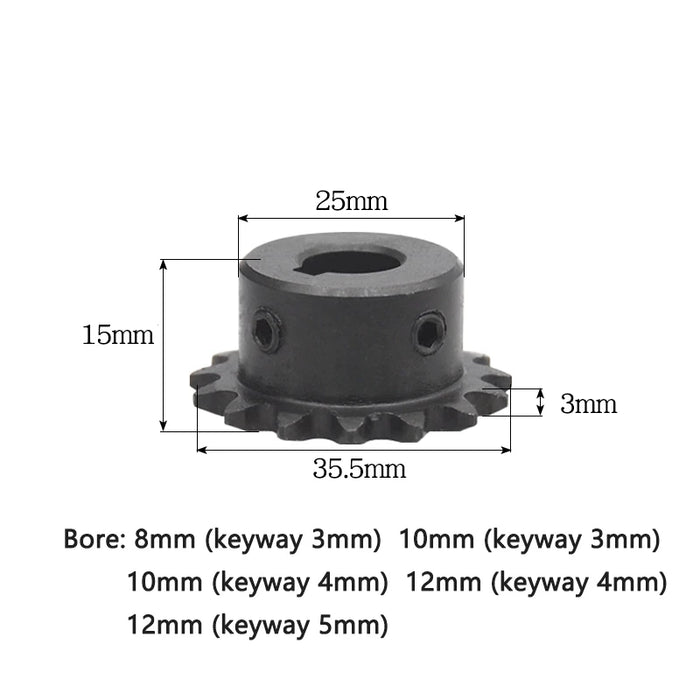 1pc 16T 04C Chain Gear 45# Steel 16 Teeth Industrial Transmission