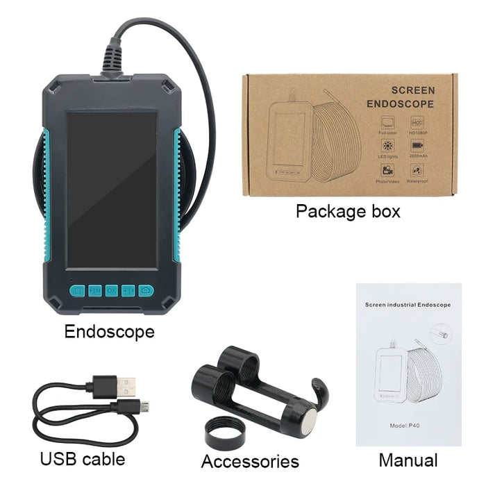 Waterproof Video Industrial Endoscope with 4.3" HD Screen – (2m, 5m, 10m Cable Options)