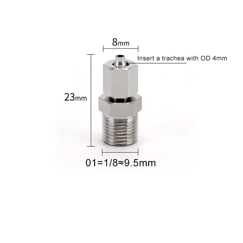 PC Pneumatic Straight Male Thread Push-In Fitting 4–12mm (M5–G1/2")