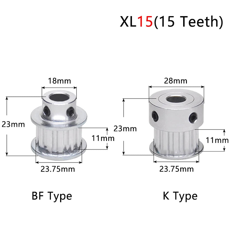 Polea de distribución XL 15 dientes de diámetro 4 5 6 6,35 7 8 10 12 14 15 16 17 mm 