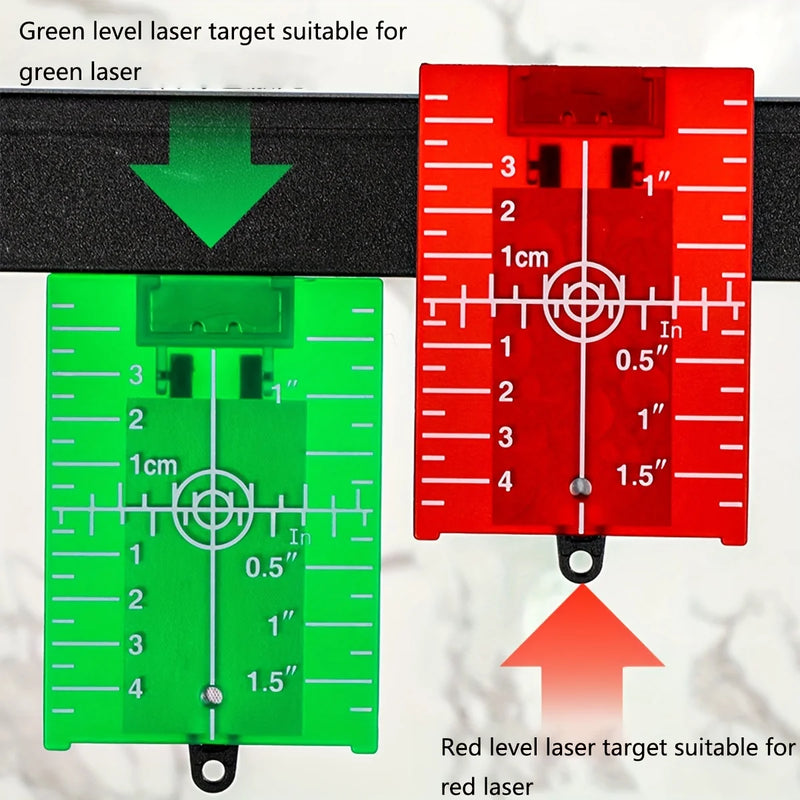 Magnetic laser target plate with stand for green/red laser levels