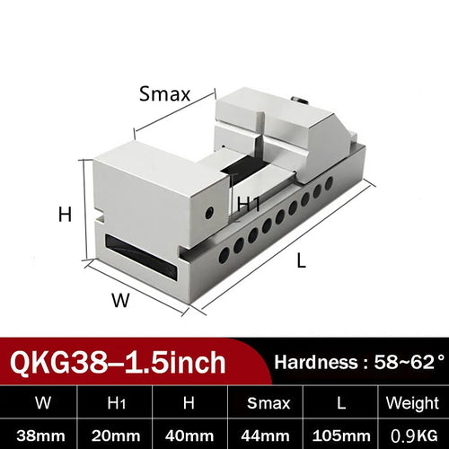 Precision Grinding Vise, Models QKG63, QKG50, QKG38 - 1.5 to 2.5 Inch
