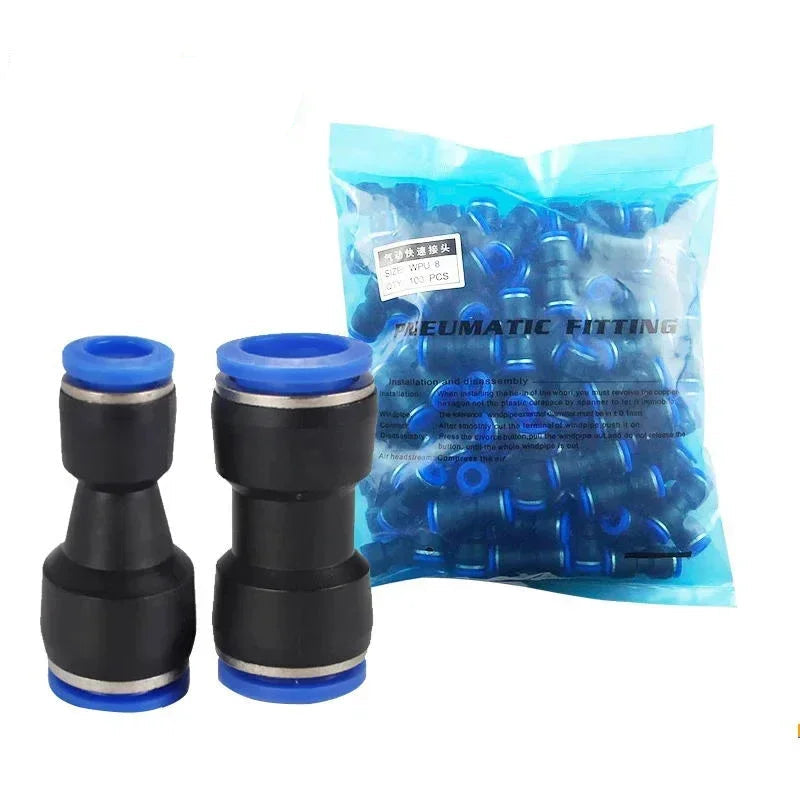 PU / PG Pneumatic Straight Connector – Equal & Reducing Push-In Fitting 4–16mm (50–1000PCS)