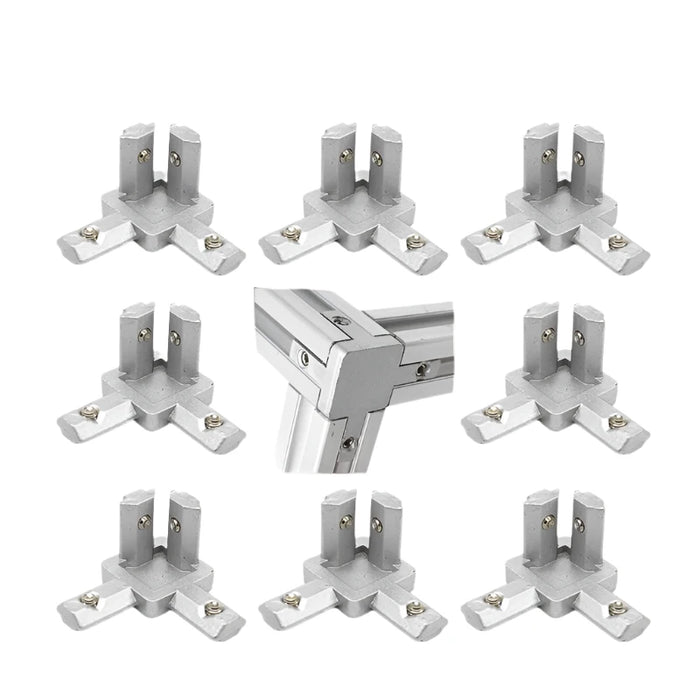 3-Way End Corner Bracket Connector for Modular Aluminum Profile System – Sizes 20x20, 30x30, 40x40