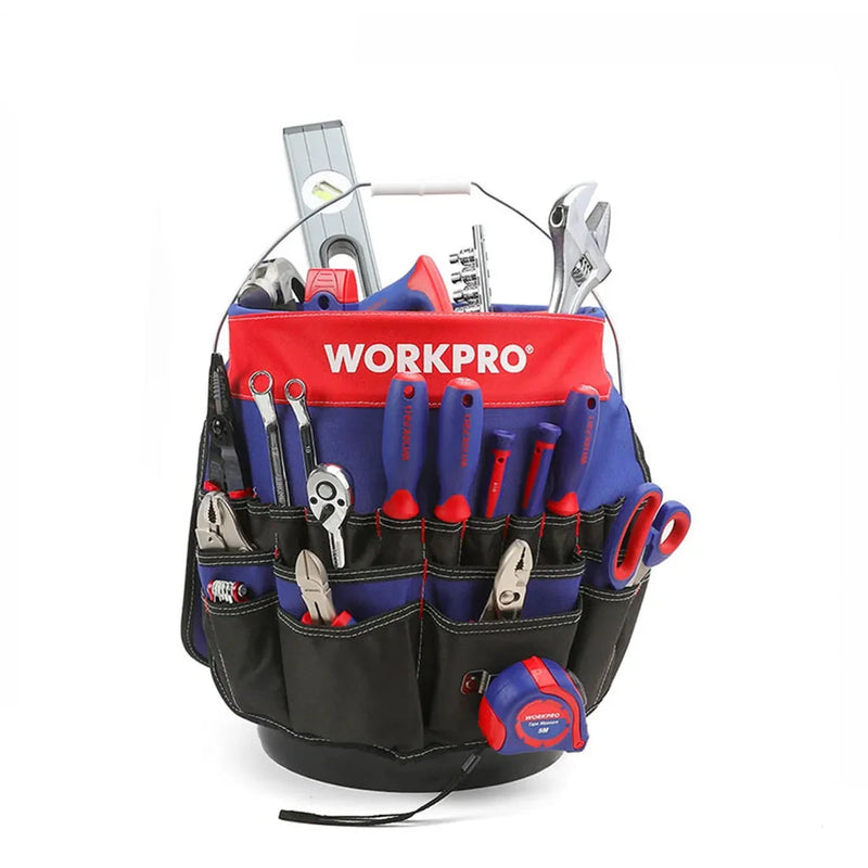 WORKPRO Cubo organizador de herramientas de 5 galones, bolsa de herramientas Bucket Boss con 51