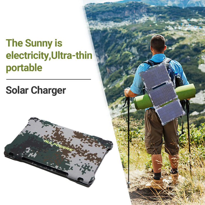 ALLPOWERS ETFE 5V 21W Solar Panel, Portable Solar Charger 2-Port