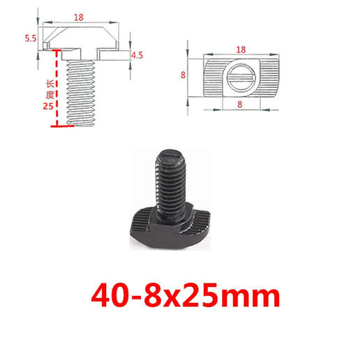 T-Bolt with Flange Nut – Black 2020, 3030, 4040, 4545