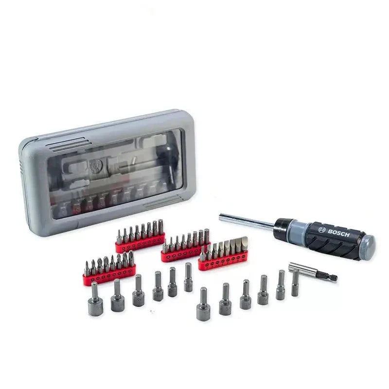 Bosch 46-Piece Ratchet Screwdriver Bits Kit with Extension Rod and HEX Sleeve