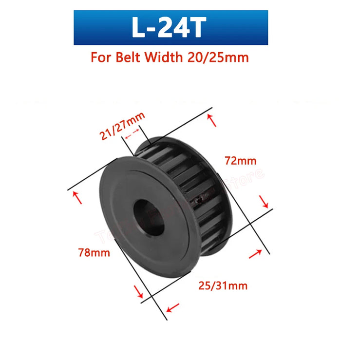 22 24 25 Zähne L Zahnriemenscheibe 22T 24T 25T 45# Stahl Synchron 