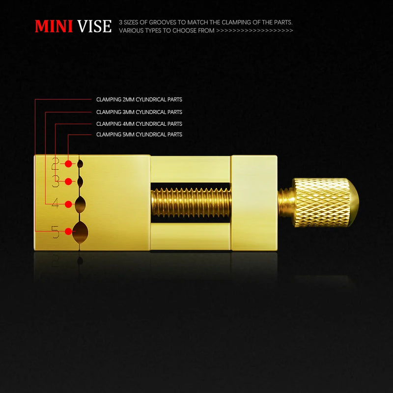 Brass Mini Precision Bench Vise – Watch Repair Jewelry Micro Clamp Tool