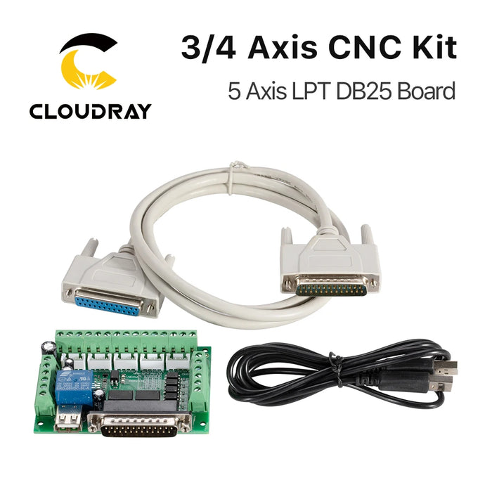 Cloudray 3/4-Achsen-CNC-Kit Nema23 3,0 Nm Schrittmotortreiber USB LPT 