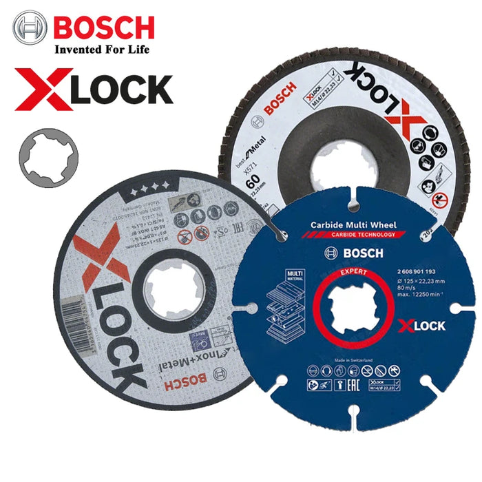 Disco de corte abrasivo Bosch X-Lock Metal de acero inoxidable con ángulo de 125 mm 