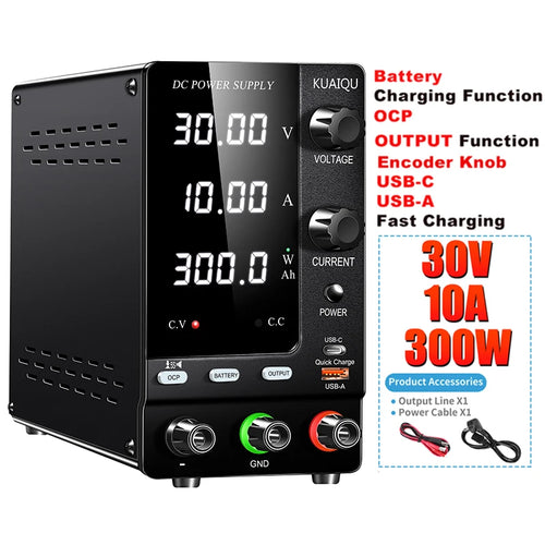 NICE-POWER Adjustable Regulated Lab DC Power Supply, 15V 30V 10A