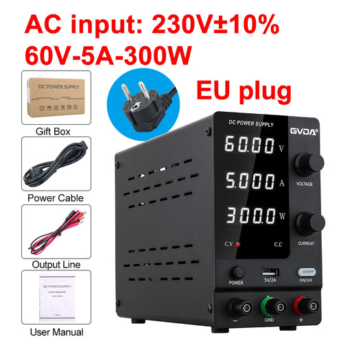 GVDA Adjustable DC Regulated Power Supply - DC 0-30V/60V/120V