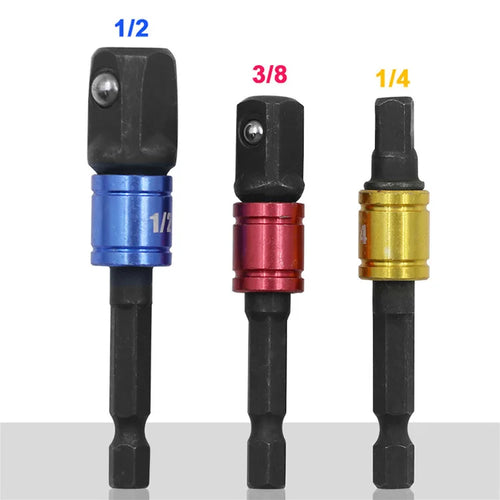 3-Piece Drill Socket Adapter Set – Impact Drill Extension Bits