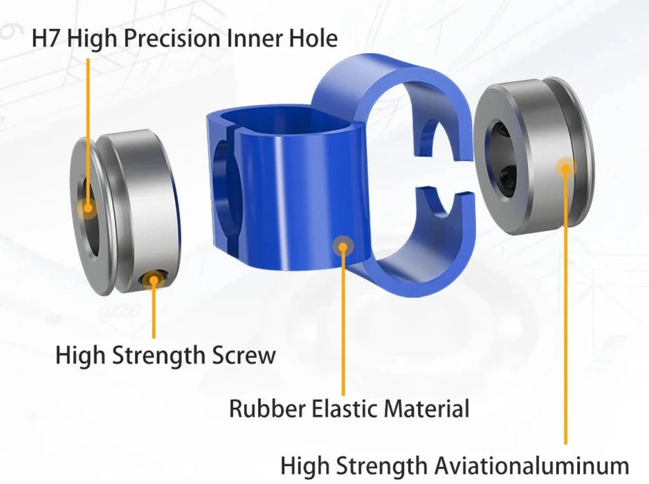 D40L60 8-Shaped Plastic Elastic Coupler – Aluminum Alloy